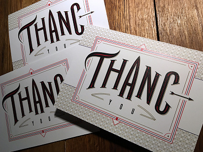 Personal Thank You's custom typography greeting cards hand drawn type thank you cards