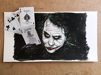 Joker ink wash interactive illustration the joker watercolor