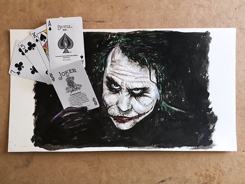 Joker watercolor ink wash the joker interactive illustration