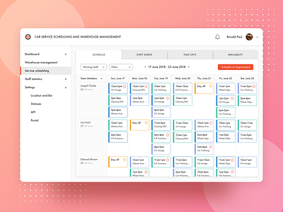 System for Car Service Scheduling and Warehouse Management booking car service design scheduler scheduling