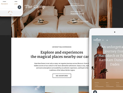 Kamkam Dunes Travel Website ui ui ux uidesign web web design website