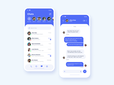 Daily UI #013 | Direct message app app design blue chat chat app chat application chatting daily ui dailyui 013 dailyuichallenge direct message direct messaging flat ui ux user