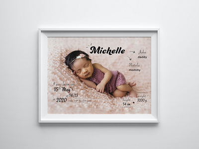A gift for new parents birth frame gift graphic design newborn newborn gift personalization photo poster poster design