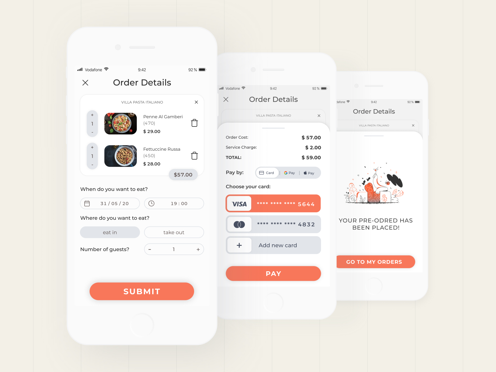 Food Point - Pre-order App | Order Screens by Dasha Yurova on Dribbble