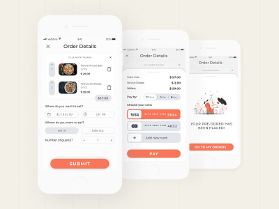 Food Point - Pre-order App | Order Screens app app design design homepage design ios app design mobile ui
