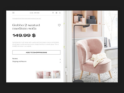 Product Page - Furniture Shop design ecommerce ecommerce design homepage design product page shop typography ui web