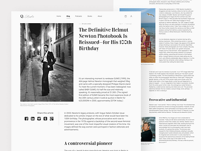 Q.Studio - Online Magazine - Article Page article blog blog design design longread newspaper typography ui web