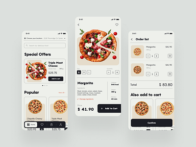 Pizza ordering app app app design design food homepage design mobile order pizza ui