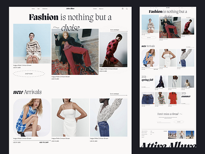Attire Allure - Fashion Website Concept design e commerce fashion homepage design ui web web design
