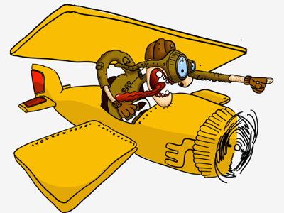 Plane Illustration (still working) character illustration slogan website
