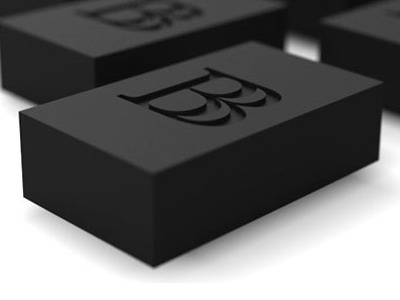 Mark on Black Brick 3D black brick brand branding logo