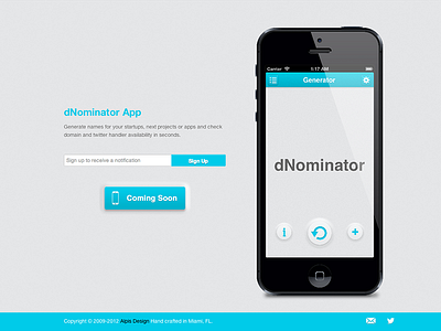 dNominator App landing page