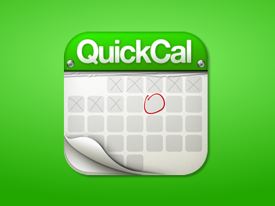 QuickCal iPhone Icon calendar green icon iphone paper