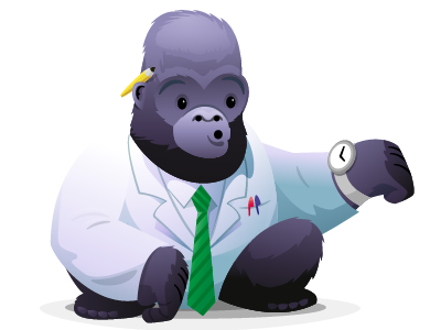 Silverback App II - 'Waiting' characters icons illustration