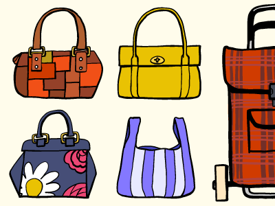 Handbags! emoji handbags handdrawn illustrations stickers