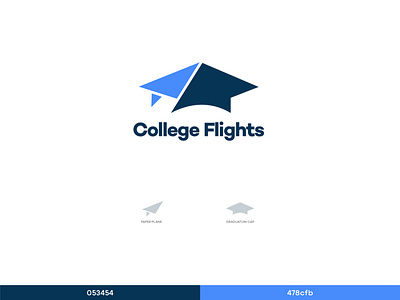 College Flights branding college creative design flight graduation cap graduationcap icon logo minimal minimalist mortar symbol typography vector