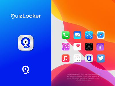 Quiz Locker 2.0 app app icon icon initial locker lockers logo minimal quiz quizz