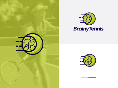 BrainyTennis brain branding creative design icon logo minimal minimalist symbol tennis typography vector