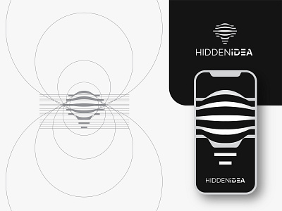 Hidden Idea brand identity branding bulb creative design icon idea lines logo minimal