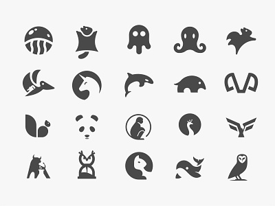 Minimal Animals Marks 2022 animals back white bw color design graphic design icon logo marks minimal solid