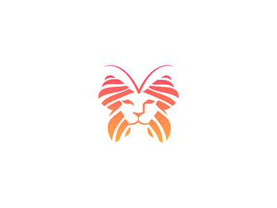 Lion head combined with butterfly. Unused design. brand design butterfly butterfly logo corporate graphic design lion lion logo logo sale