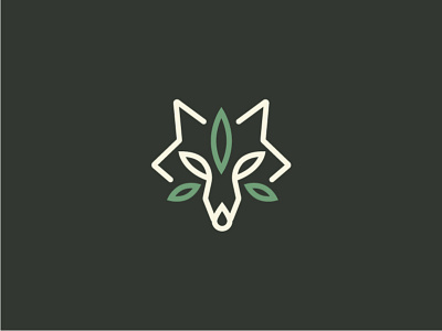 Fox head combined with cannabis leaf. Unused design.
