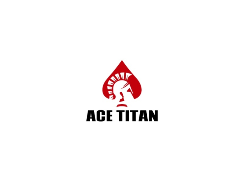 Ace Titan ace cards gamble icon knight logo minimal minimalist red symbol titan warrior wordmark