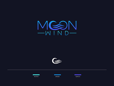 Moon Wind branding clever cleverlogo creative design icon logo minimal moon nature typo vector wind