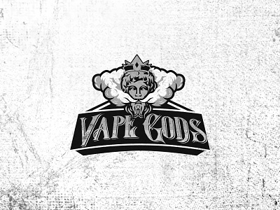 Vape Gods branding creative crown god icon illustration king logo smoke symbol typography vape vector