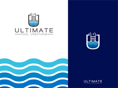 Ultimate Pool Creation branding creative design icon illustration initial logo initials minimal pool poolside symbol typography u logo water