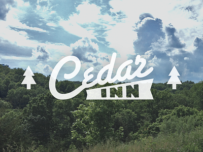 Cedar Inn kentucky logo motel script trees