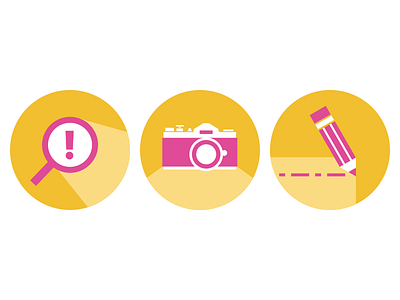 Icon Time agency camera copywriting icons magnifying glass pencil photography seo services