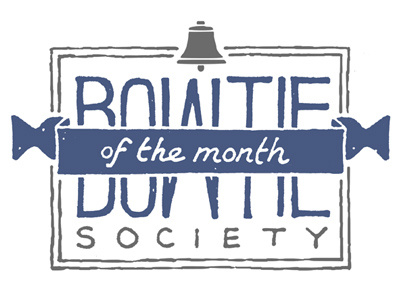 Bowtie of the Month Society bell bowtie hand drawn type logo