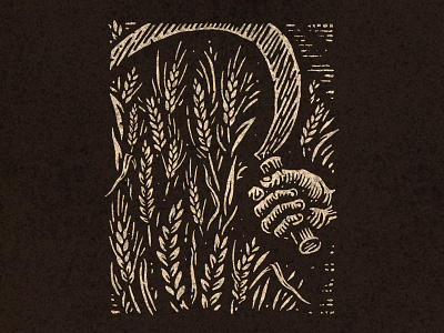 Harvest autumn harvest illustration wheat woodcut