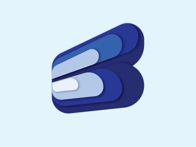 B Logo blue gradient illustration logo