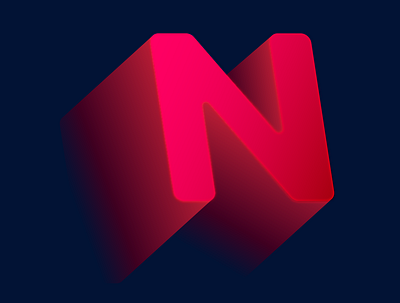 N Illustration design illustration logo n red