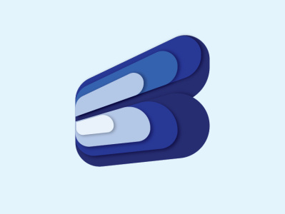 "B" Gradient blue gradient illustrator logo