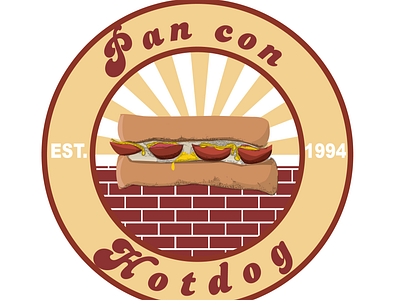 pan con hotdog (Hotdog Sandwich) design illustration logo vector