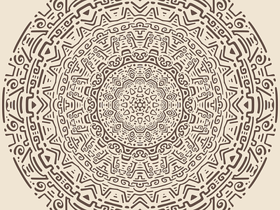 Radial Pattern #3 ancient concentric doodle flat illustration kaleidoscope mayan minimal pattern radial tribal vector