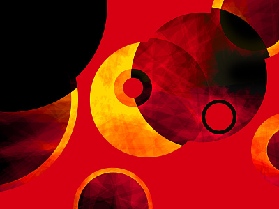 Sunflower #4 abstract black bubble circle generative geometric planet red ring space sphere yellow
