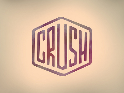 Crush Logo box crush flat hexagon icon logo minimal outline purple squish typography vector