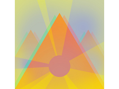 Make Mountain Cover Art abstract album art bright colorful cover geometric light pink radiating ray triangle