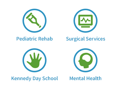 Franciscan Hospital For Children Service Icons brain child crutch hand head heart hospital icons infant monitor rate surgery