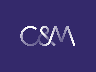 C&M Logo ampersand c connected letterform line logo m minimal purple typography vector weave