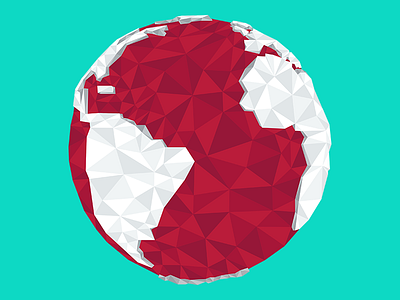 Low Poly Earth abstract earth icon low poly planet polygon red simplified space triangle vector world