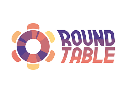 Round Table Logo circle donut flat graph icon logo pie pink purple ring typography vector