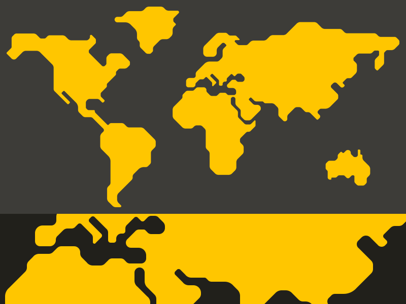 Stylized Map futuristic orange yellow simple minimal vector technological tech map world custom stylized