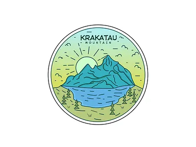 Krakatau Mountain Logo Design animation branding design graphic design illustration logo motion graphics