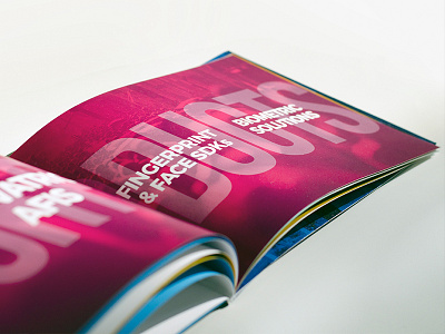 Innovatrics brochure sneak peak art biometrics brochure direction photo print purple typography violet