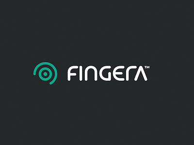 Fingera logo biometrics black ci fingerprint green identity logo typography white